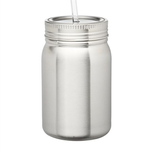 22 oz. BPA free Stainless Steel Mason Jar w/ Straw & Lid