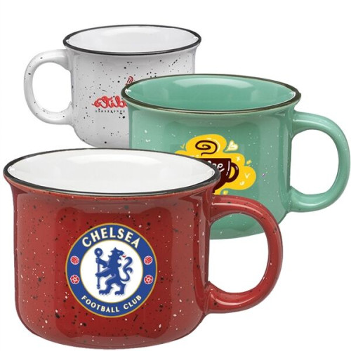 8 oz. Campfire Speckled Ceramic Coffee Mugs w/ Flared top