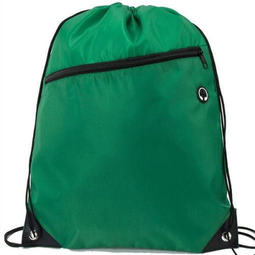 Drawstring Backpack w/ Front Zip Pocket & Earphone (14"x18")