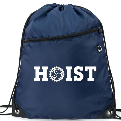 Drawstring Backpack w/ Front Zip Pocket & Earphone (14"x18")