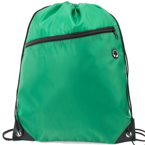 Drawstring Backpack w/ Front Zip Pocket & Earphone (14"x18")