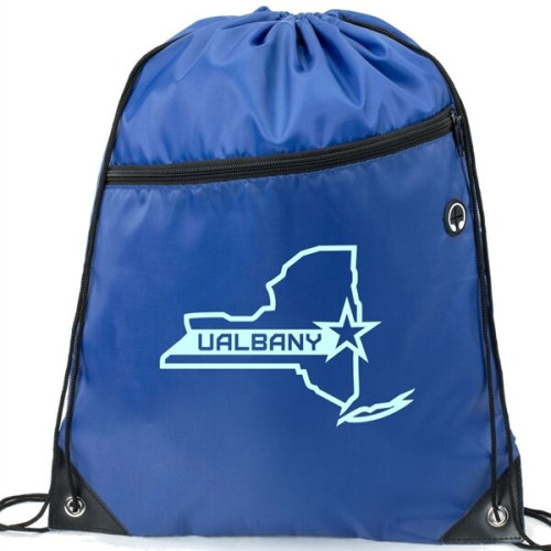 Drawstring Backpack w/ Front Zip Pocket & Earphone (14"x18")
