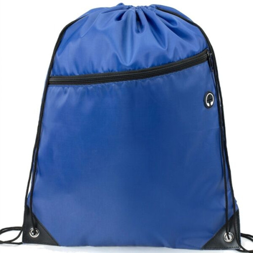 Drawstring Backpack w/ Front Zip Pocket & Earphone (14"x18")
