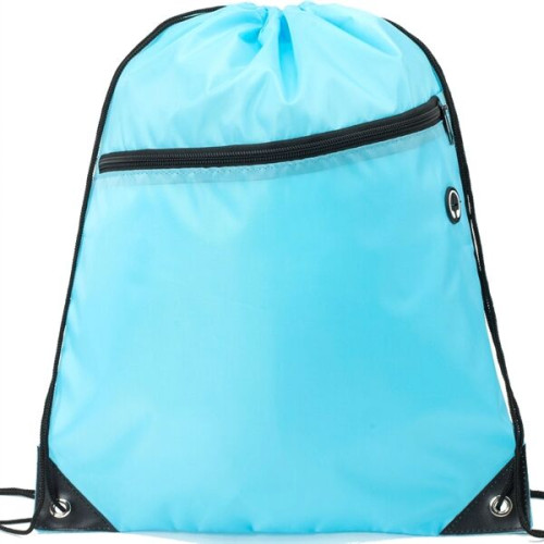 Drawstring Backpack w/ Front Zip Pocket & Earphone (14"x18")