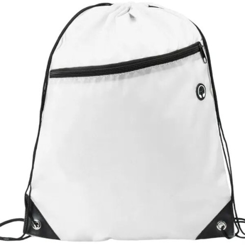 Drawstring Backpack w/ Front Zip Pocket & Earphone (14"x18")