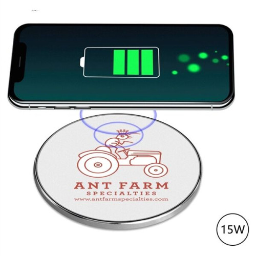Sleek Qi Certified 15W Fast Wireless Charger with Light UP