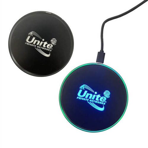 Sleek Qi Certified 15W Fast Wireless Charger with Light UP