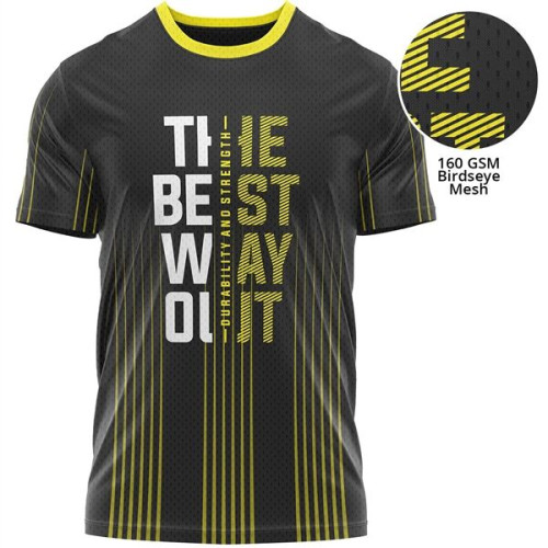 Unisex 160 GSM Birdseye Mesh Sublimated Short Sleeve T-Shirt
