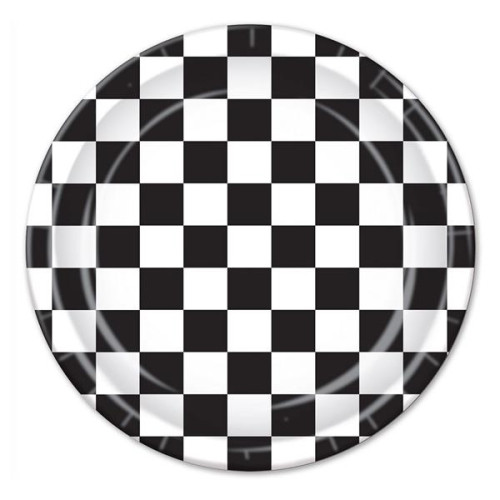 Black Checkered Plates-9"-8 Pack