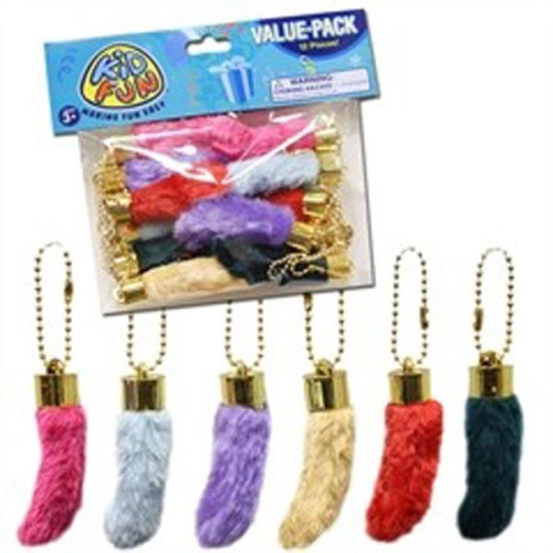 Faux Rabbit's Foot 3'' Keychain