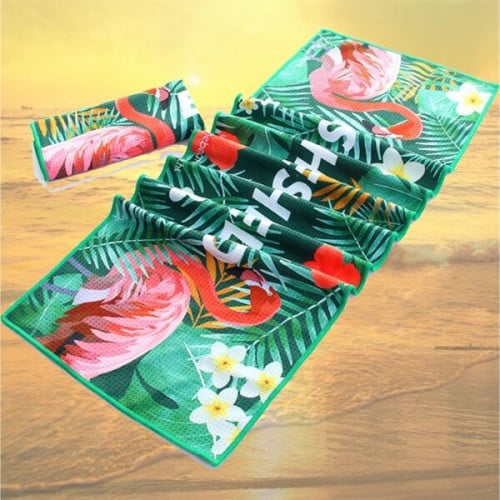 Sublimated Sand Proof Waffle Microfiber Beach Towel