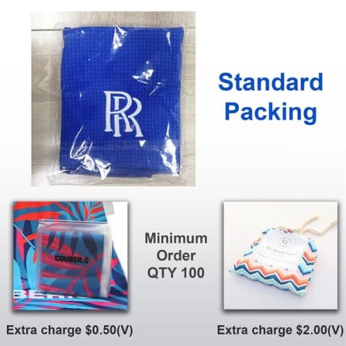 12"x 20" Sublimated Microfiber Waffle Golf Towels w/ Grommet