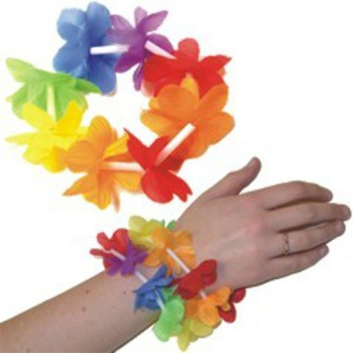 Multi-Color Silk Flower Lei Bracelets