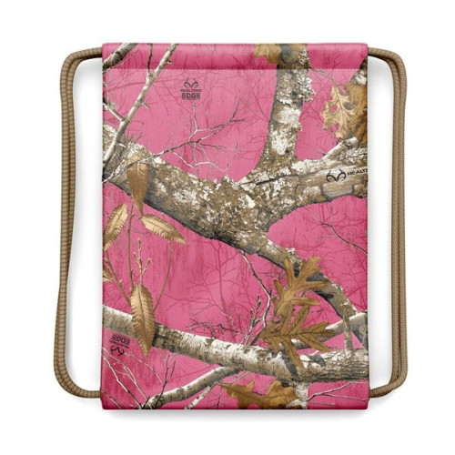 Drawstring Camo Backpack w/ Front Zipper Bag (13" x 18")