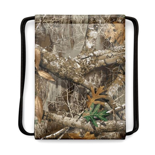 Drawstring Camo Backpack w/ Front Zipper Bag (13" x 18")