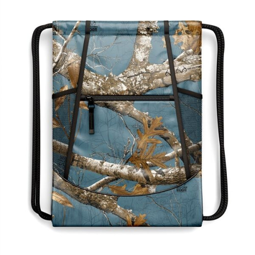Drawstring Camo Backpack w/ Front Zipper Bag (13" x 18")