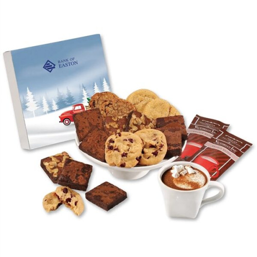 Gourmet Cookie & Brownie Gift Box with Red Truck Sleeve