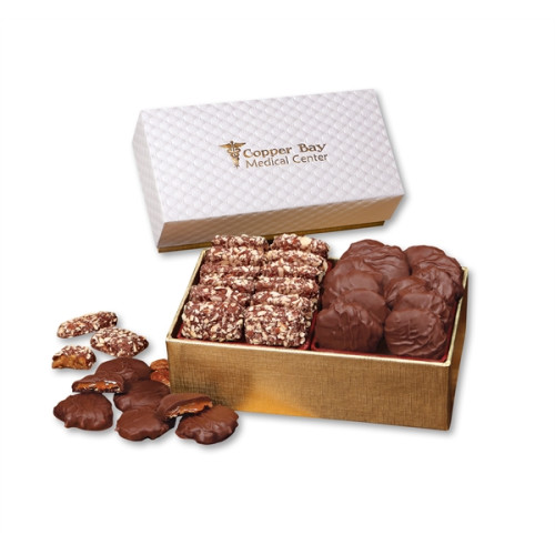 English Butter Toffee & Pecan Turtles in Pillow Top Gift Box