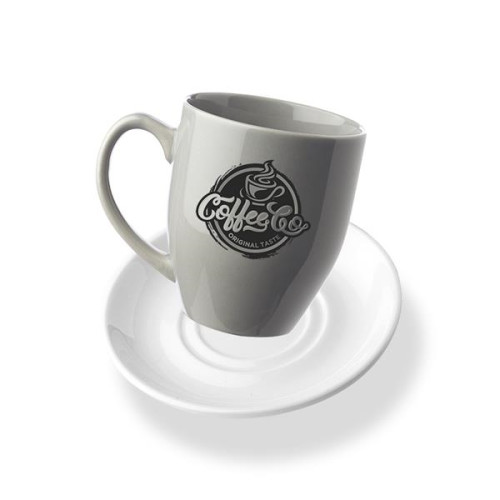 16 oz. Bistro Glossy Coffee Mugs with Ceramic Coaster