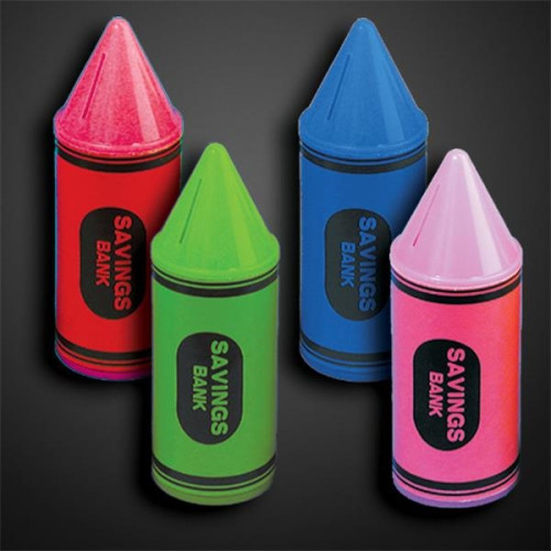 5 1/2" Assorted Color Crayon Savings Banks