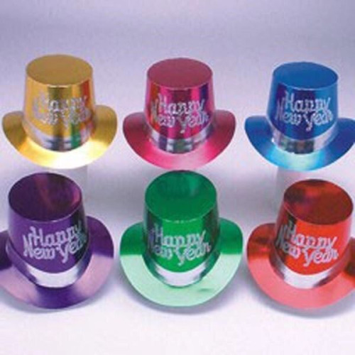 New Years Party Metallic Color Top Hats