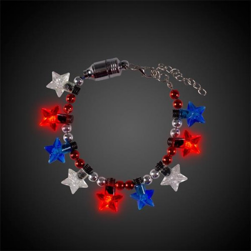LED Patriotic Star Bead Bracelet