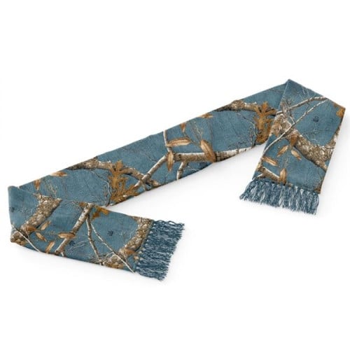 Camouflage Fan Scarf With Tassel, 150 GSM