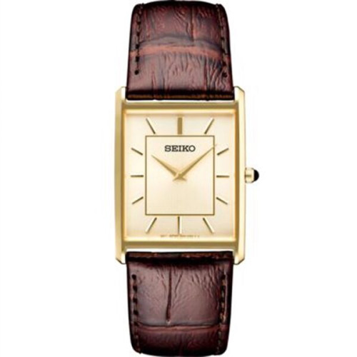 Seiko Mens Essential Rectangle Champagne Dial