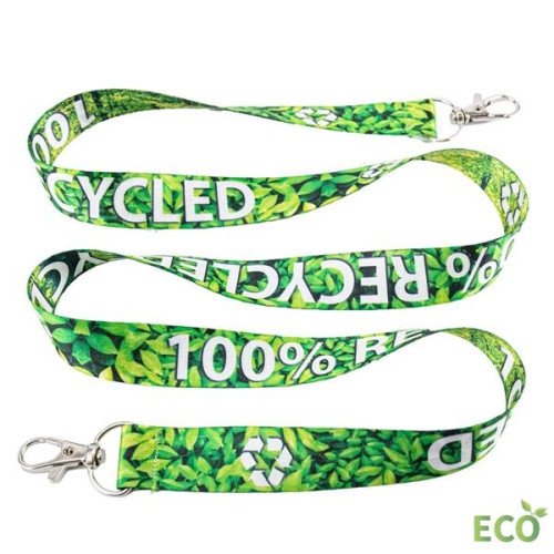 Eco-friendly Dye-Sublimated RPET Double Ended Lanyard
