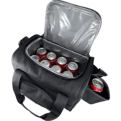 12-Can Cooler Double Zipper Bag & Zip Pocket Bottle Holder