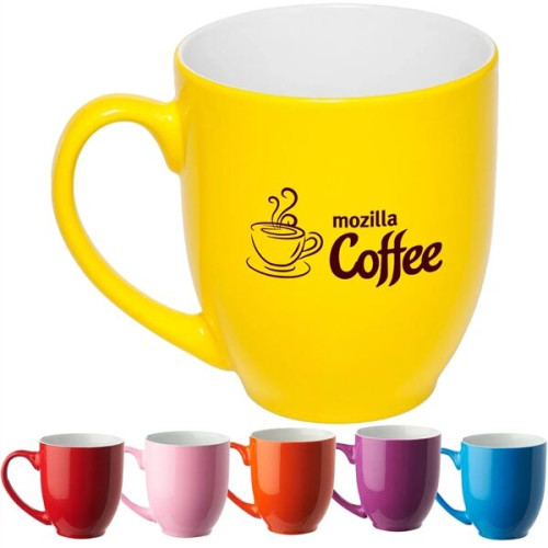 16 oz. Flourescent Bistro Two Tone Coffee Mugs
