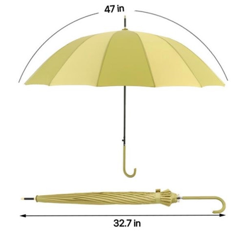 16 Ribs Umbrella with Leather Handle