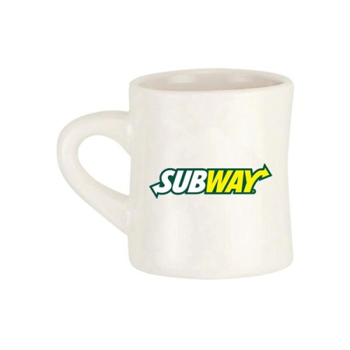 11 oz. Milky White Ceramic Diner Mugs w/ Custom Logo