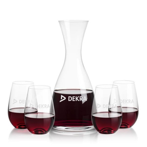 Barham Carafe & Boston Stemless Wine