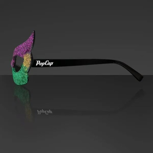 Mardi Gras Eyeglasses, Glitter Frames (Non-Light Up)