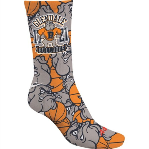 Below the calf sublimated full color crew socks, 200 needle
