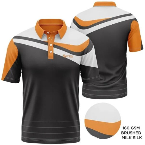 Unisex 160 GSM Brushed Milk Silk Sublimation Polo Shirt