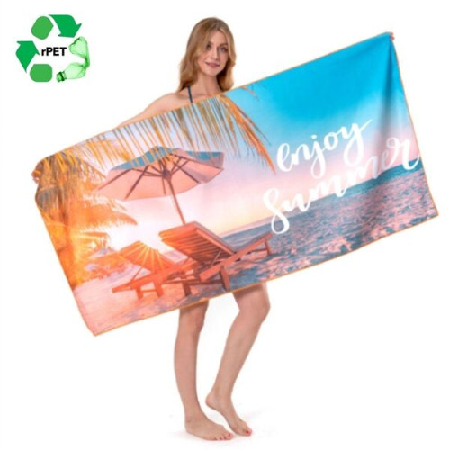 40"x 75" Eco-friendly rPET Sublimated Microfiber Sand Proof 