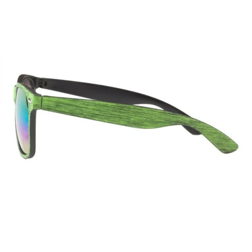 Matte Woodgrain Finish sunglass with Mirrored Glass UV Prote
