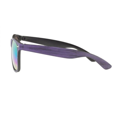 Matte Woodgrain Finish sunglass with Mirrored Glass UV Prote