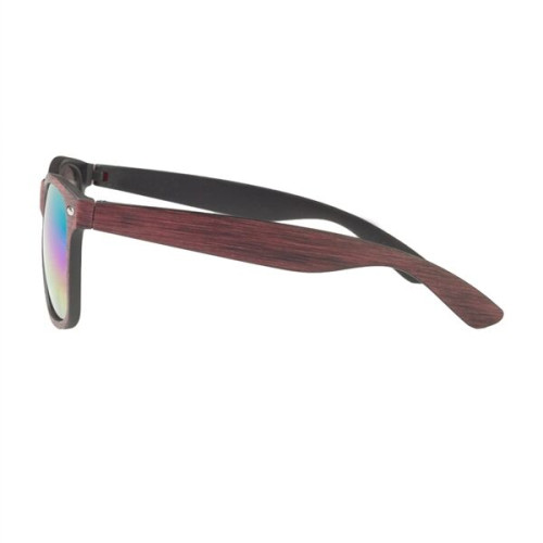 Matte Woodgrain Finish sunglass with Mirrored Glass UV Prote