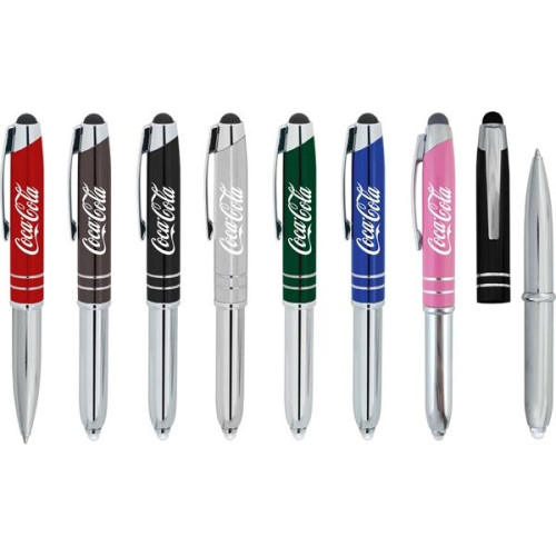 Flashlight LED Metal Stylus Pen