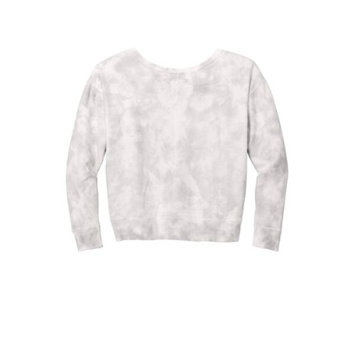 Port & Co Women's Beach Wash Cloud Tie-Dye V-Neck Sweatshirt