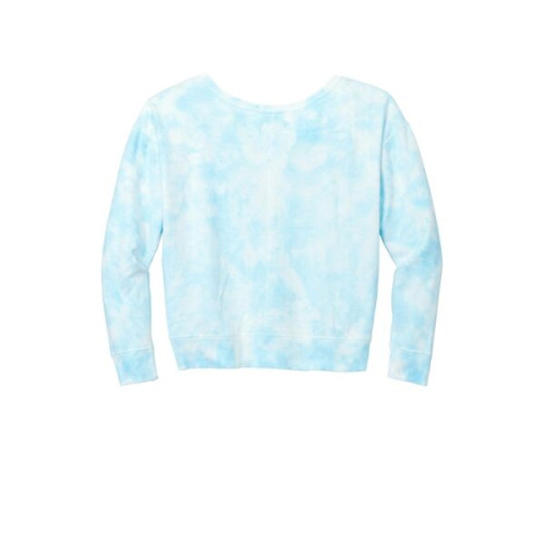 Port & Co Women's Beach Wash Cloud Tie-Dye V-Neck Sweatshirt