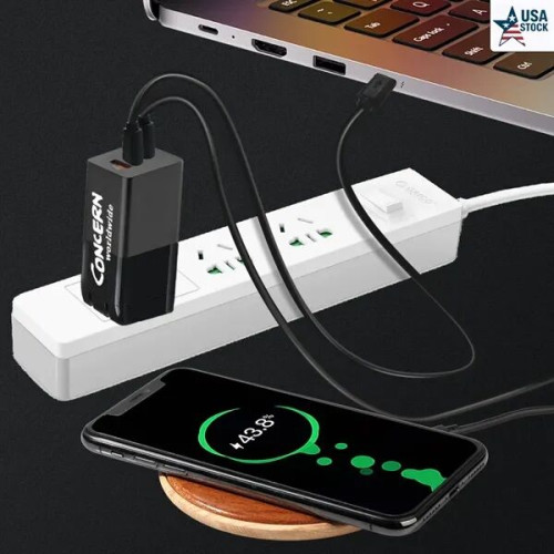 65W 3 Ports GaN USB-C Charger