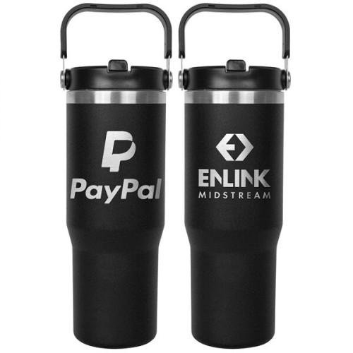 30oz. Stainless Steel Insulated Mug with Handle and Built-In