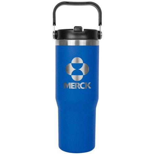 30oz. Stainless Steel Insulated Mug with Handle and Built-In