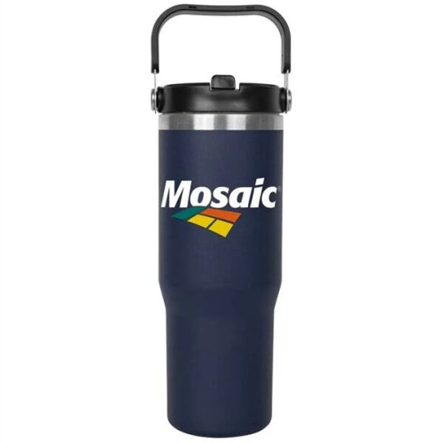 30oz. Stainless Steel Insulated Mug with Handle and Built-In