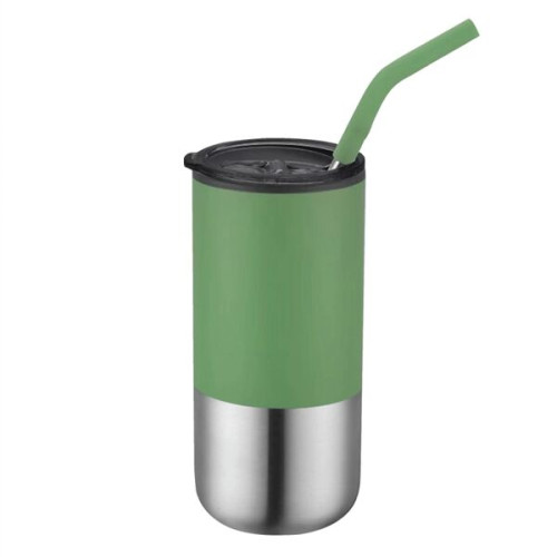 Emery 18 oz. Double Walled Stainless Steel Tumbler w/Straw