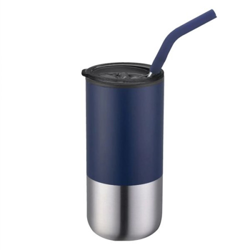 Emery 18 oz. Double Walled Stainless Steel Tumbler w/Straw